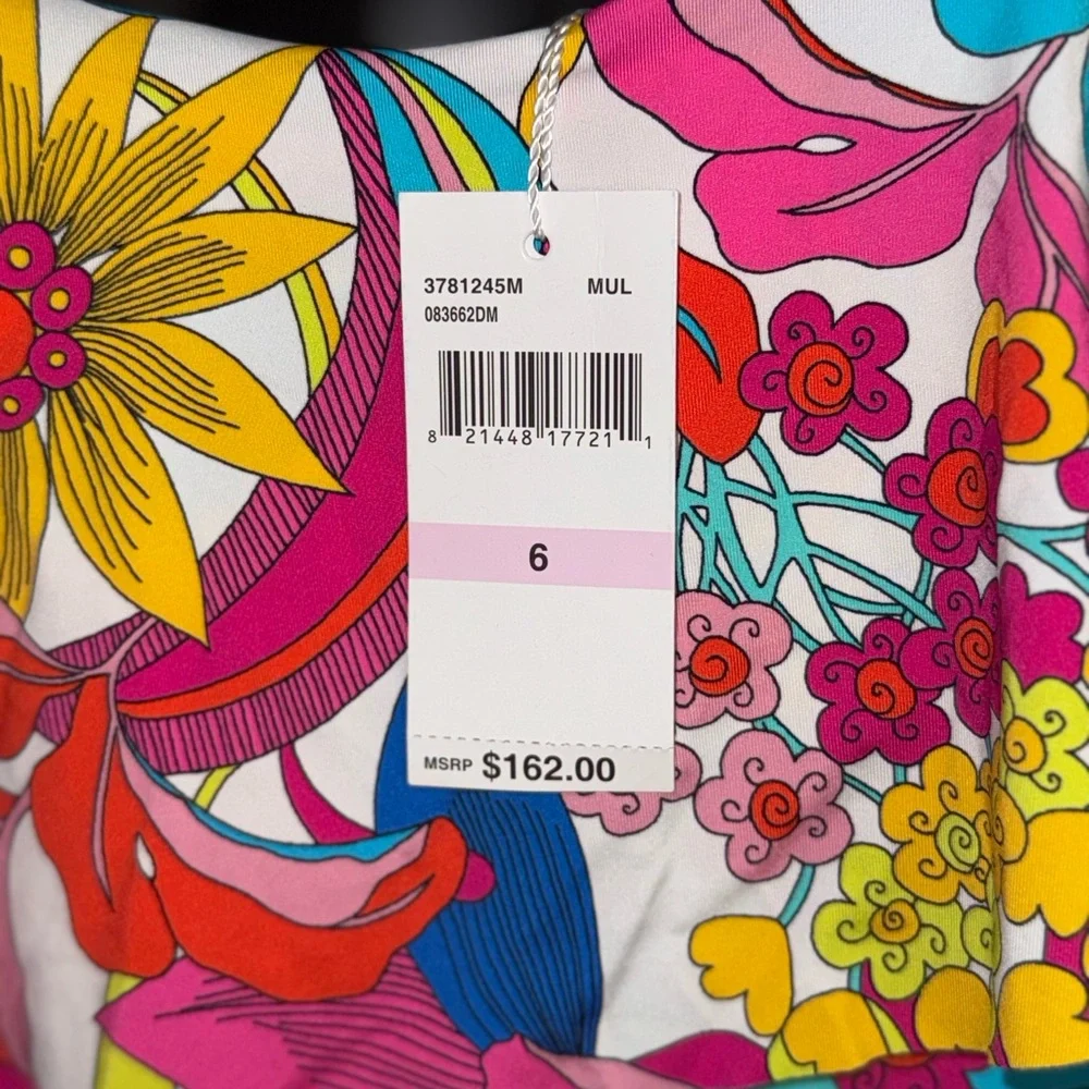 TRINA TURK FONTAINE OFF THE SHOULDER RUFFLE ONE PIECE SWIMSUIT
SIZE 6 -NWT - Picture 5 of 7